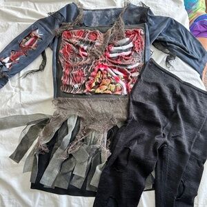 Girls Zombie costume dress leggings size 7 8